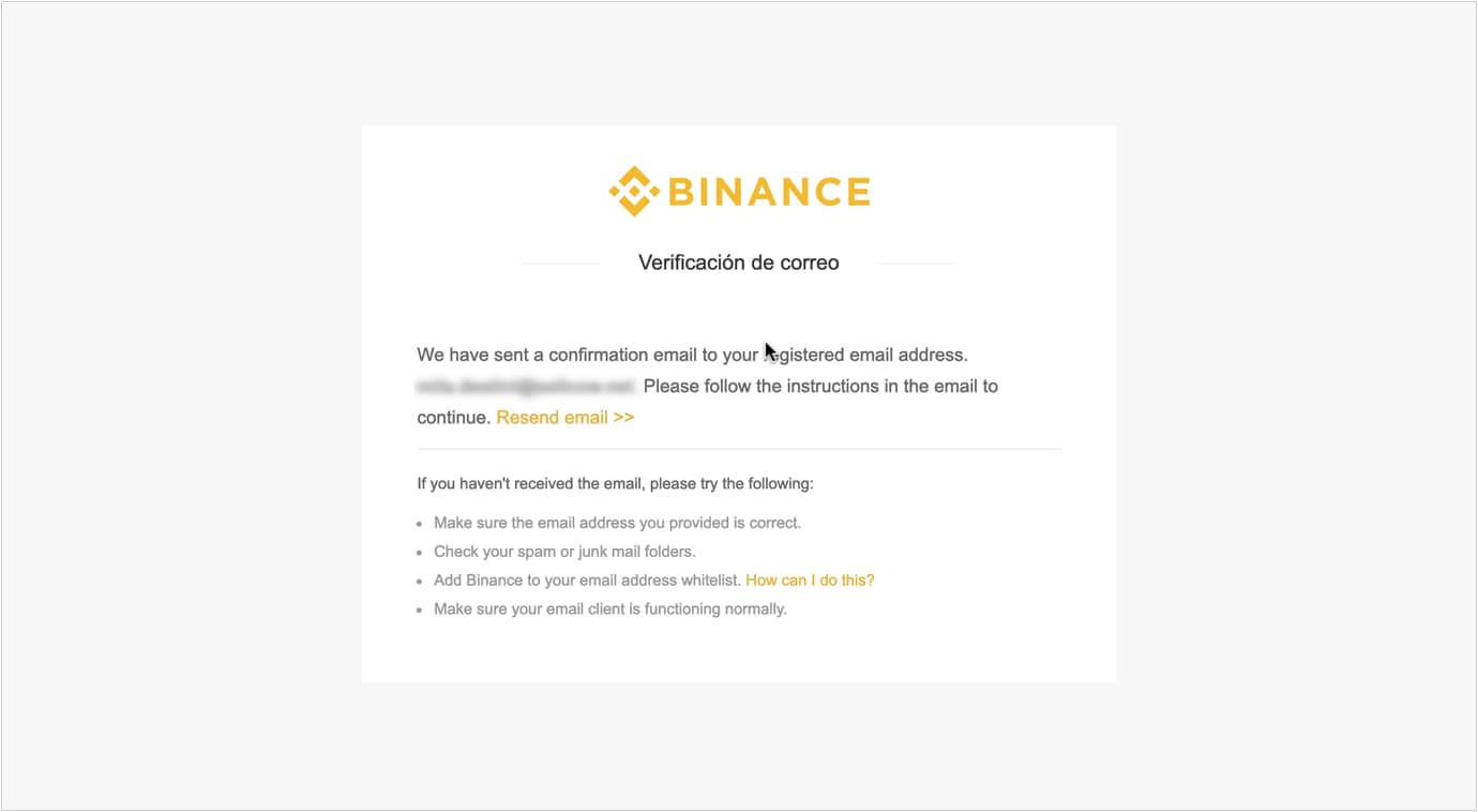 Cuarto paso crear una cuenta en Binance.