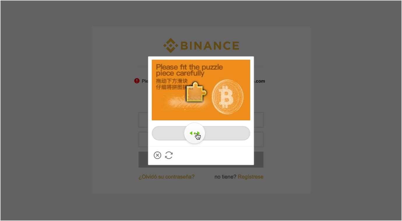 Tercer paso iniciar sesión en Binance. Tercer paso iniciar sesión en Binance.