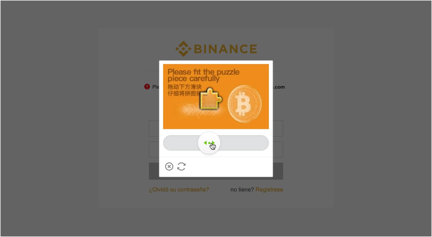 Tercer paso iniciar sesión en Binance.